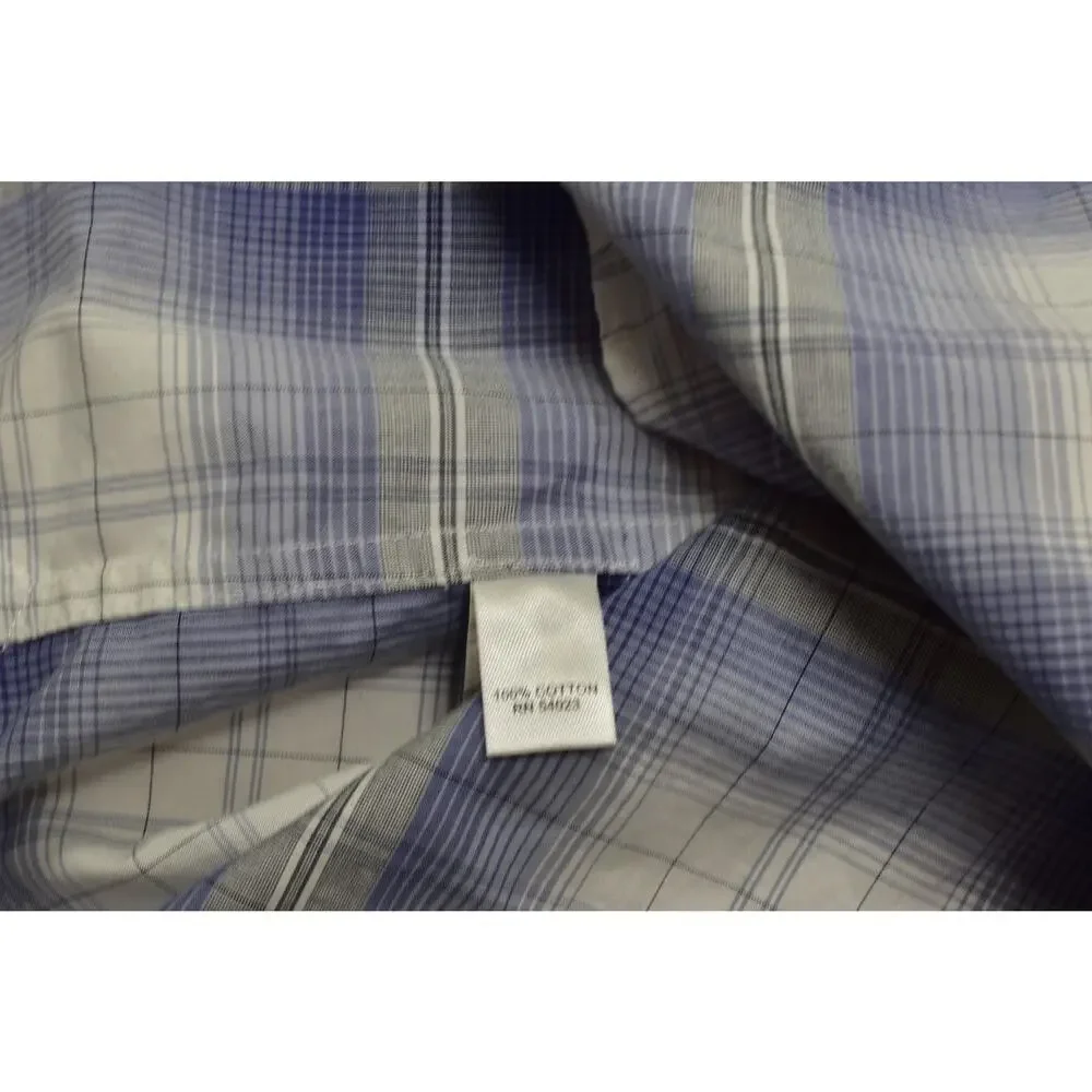 Banana Republic Men's Slim Fit Plaid Shirt Big & Tall Size XXL Pockets